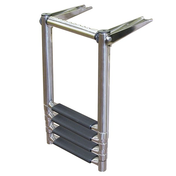 4 Step Boat Over Platform Telescoping Ladder, Stainless Steel - FO4503